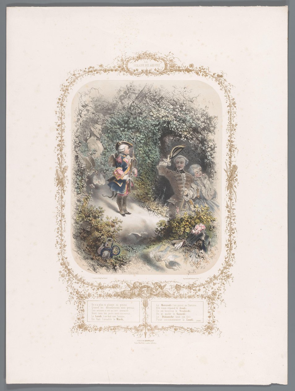 Due amanti salutano Cupido da Eugène Guérard