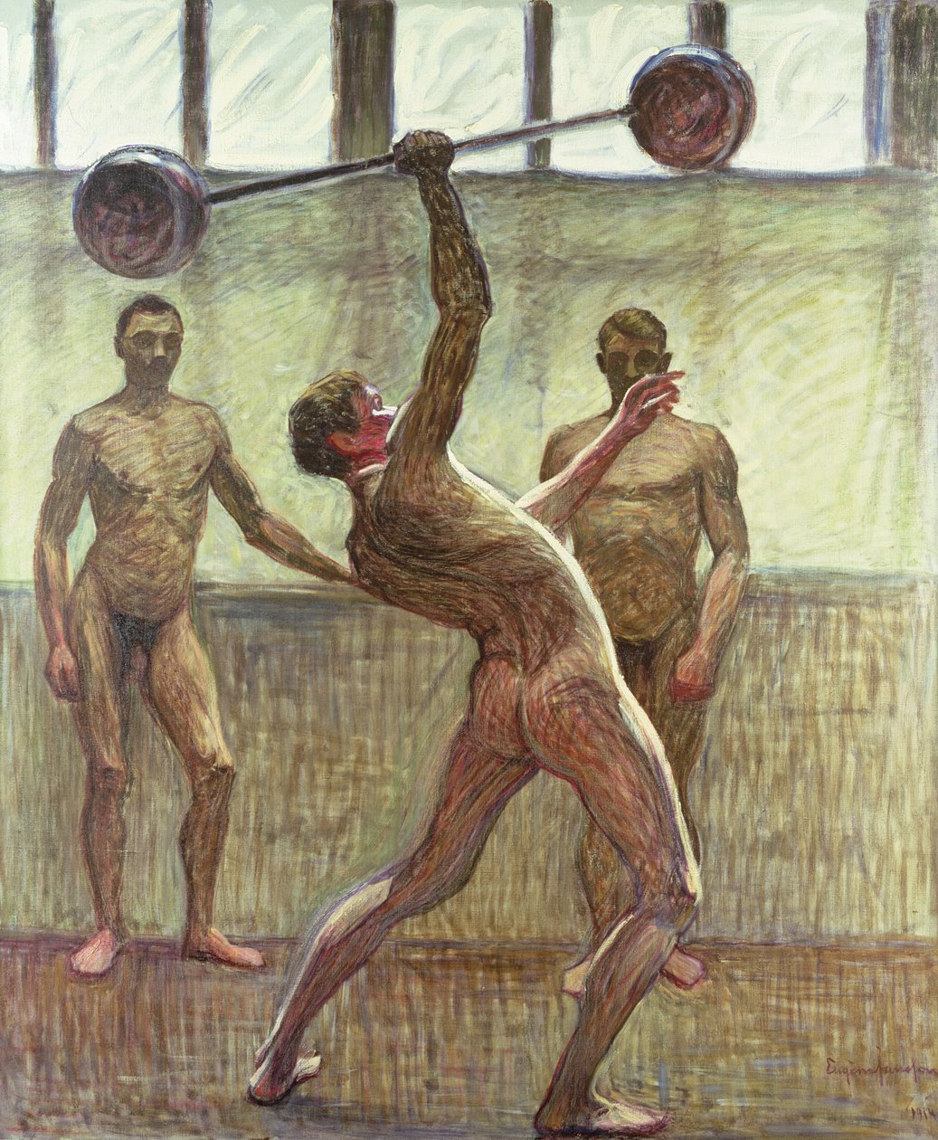 Sollevamento pesi con un braccio numero 2, 1914 da Eugène Jansson