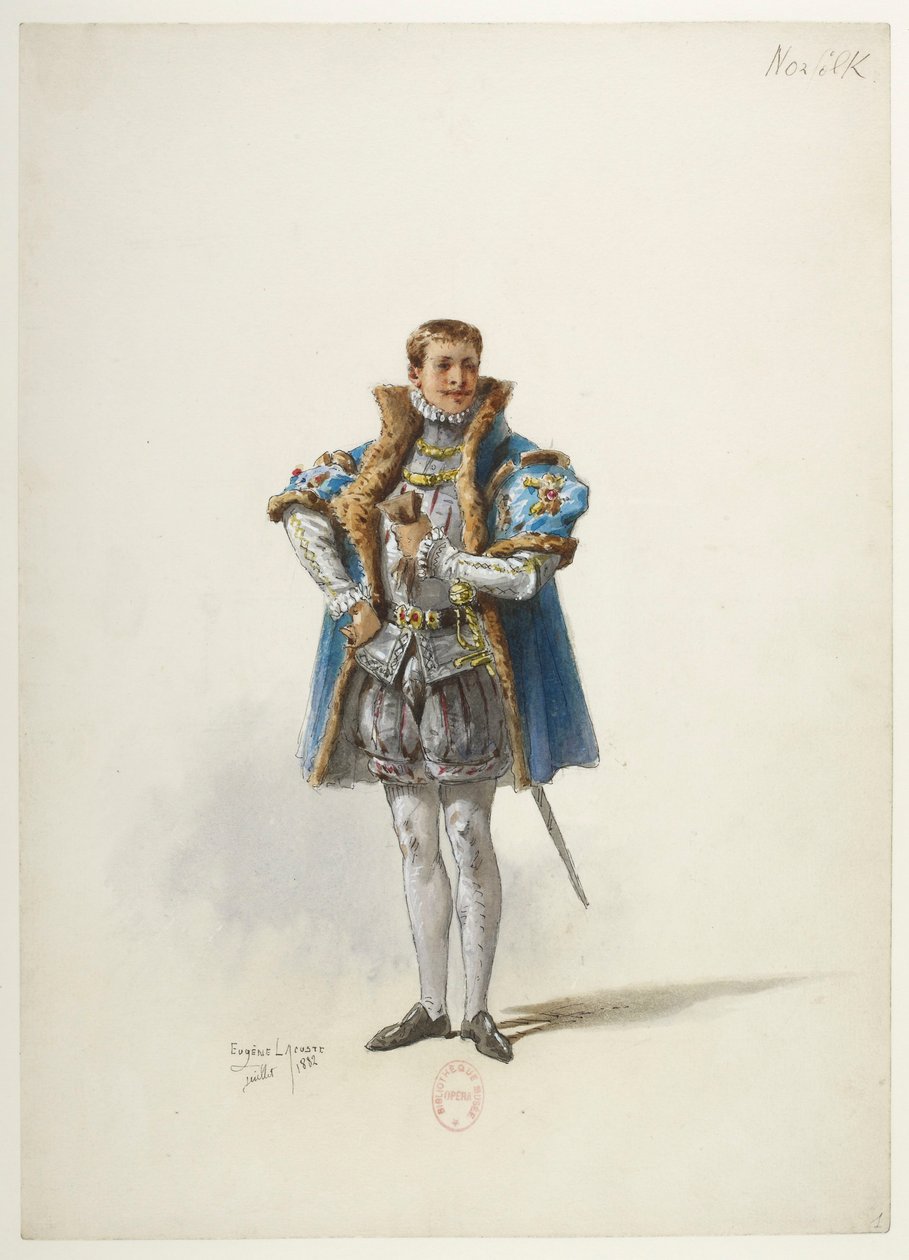 Btv1b84558104 01 - Saint-Saëns - Enrico VIII - Modelli di costumi - Lacoste - 1. Il Duca di Norfolk da Eugene Lacoste