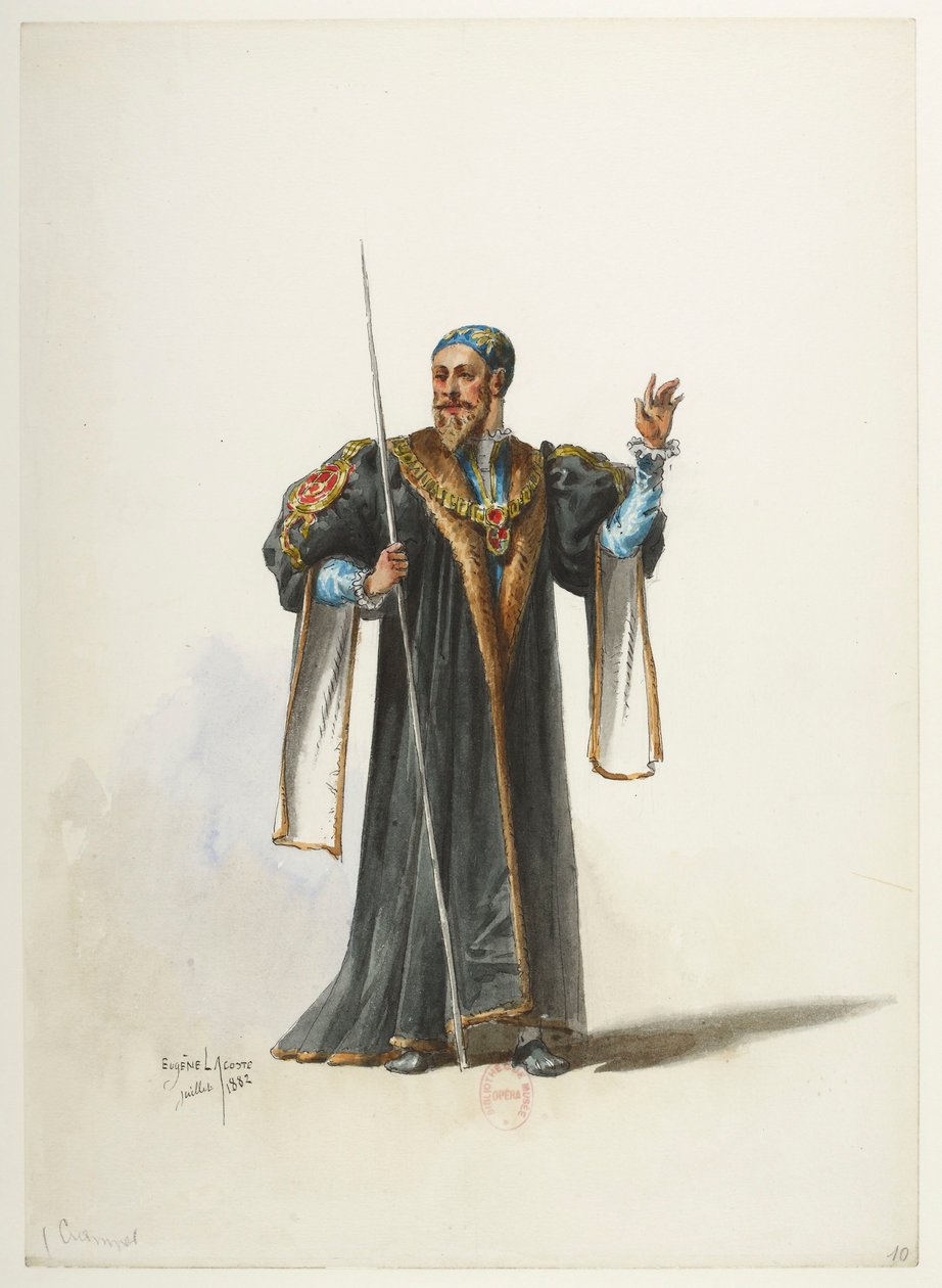 Btv1b84558104 10 - Saint-Saëns - Enrico VIII - Maquettes de costumes - Lacoste - 10. Cranmer da Eugene Lacoste