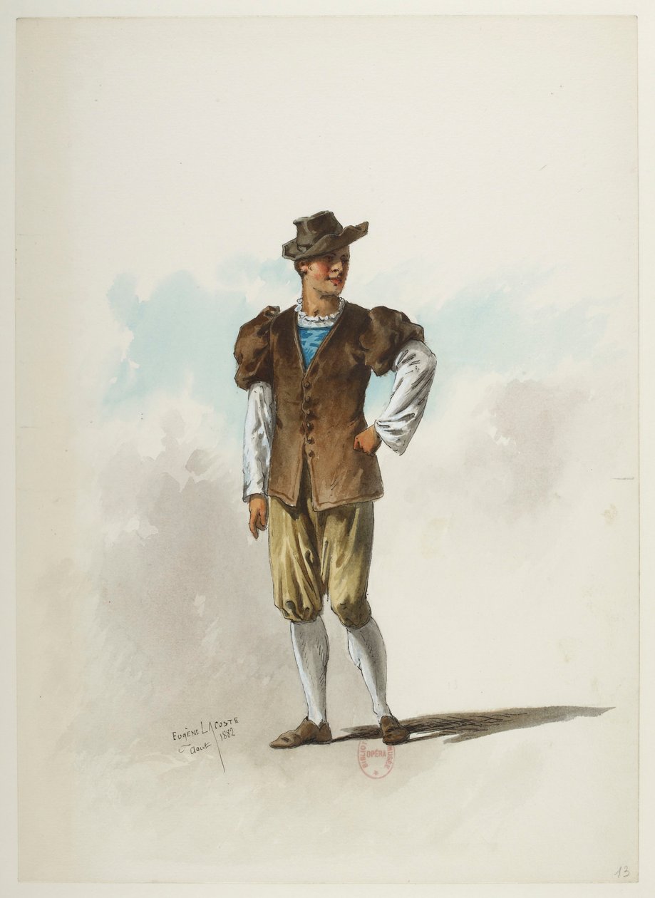 Btv1b84558104 13 - Saint-Saëns - Enrico VIII - Maquettes de costumes - Lacoste - 13° Costume da Eugene Lacoste
