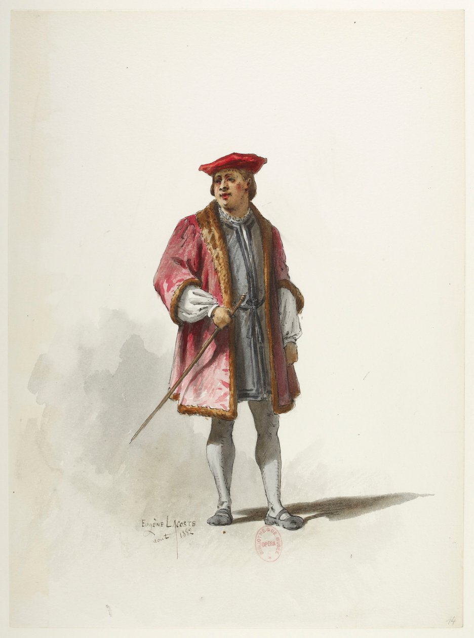 Btv1b84558104 14 - Saint-Saëns - Enrico VIII - Maquettes de costumes - Lacoste - 14° Costume da Eugene Lacoste