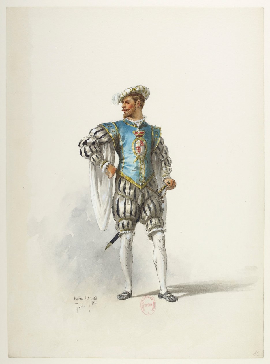 Btv1b84558104 16 - Saint-Saëns - Enrico VIII - Maquettes de costumes - Lacoste - 16° Costume da Eugene Lacoste