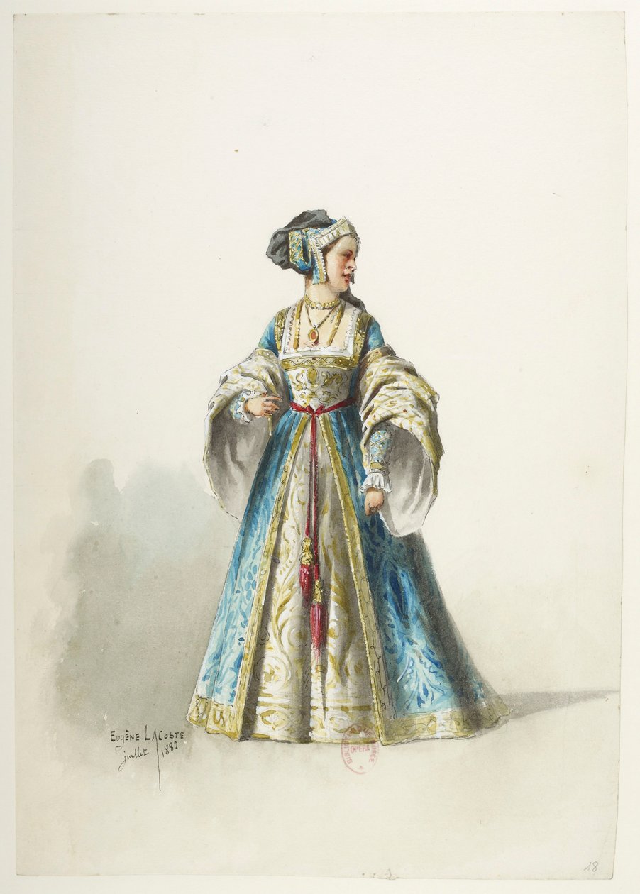 Btv1b84558104 18 - Saint-Saëns - Enrico VIII - Maquettes de costumes - Lacoste - 18° Costume da Eugene Lacoste