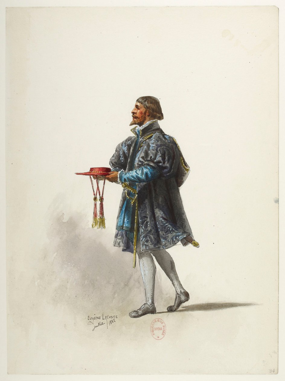 Btv1b84558104 34 - Saint-Saëns - Enrico VIII - Maquettes de costumes - Lacoste - 34. Costume da Eugene Lacoste