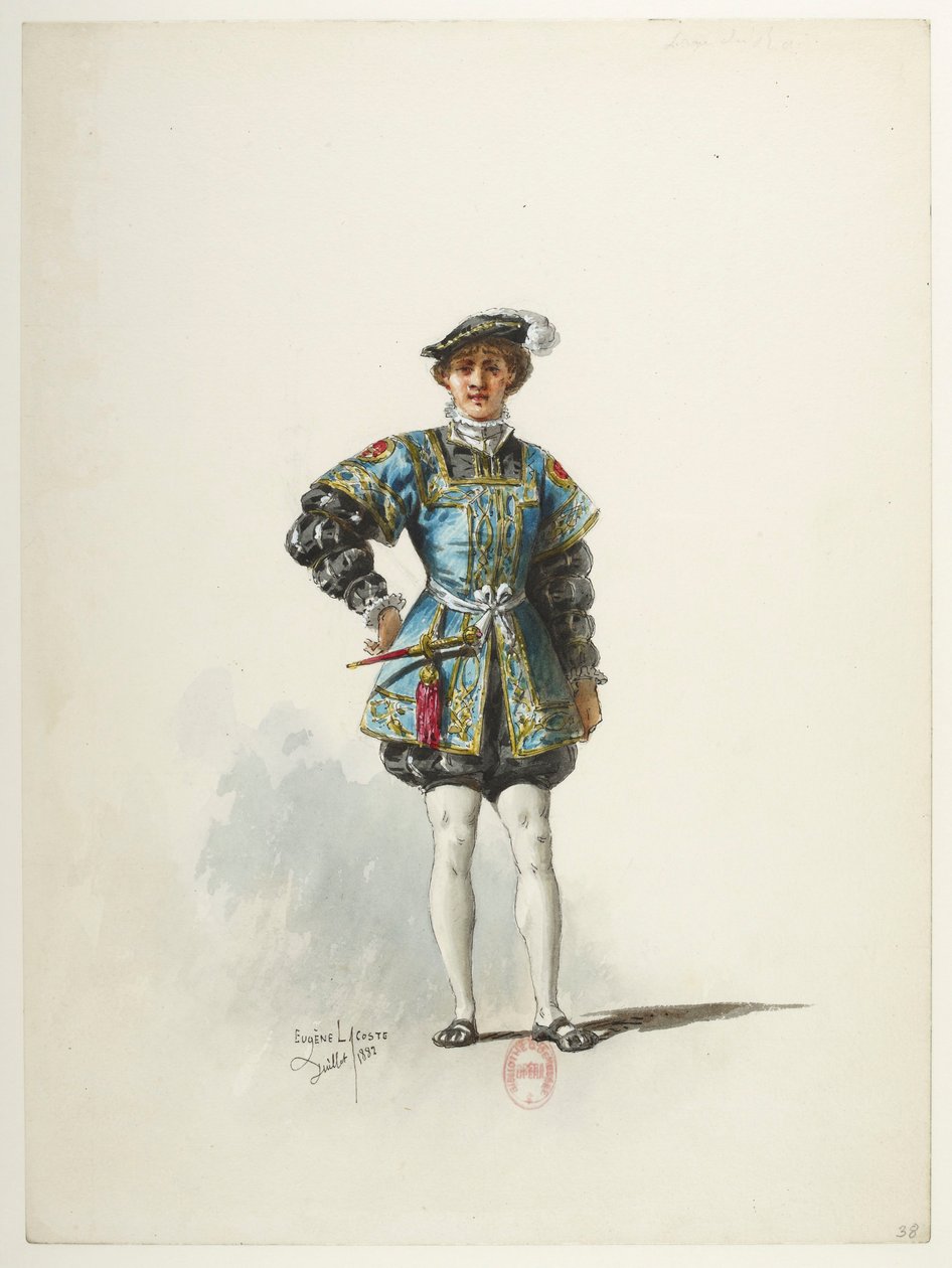 Btv1b84558104 38 - Saint-Saëns - Enrico VIII - Modelli in costume - Lacoste - 38. Pagina del re da Eugene Lacoste