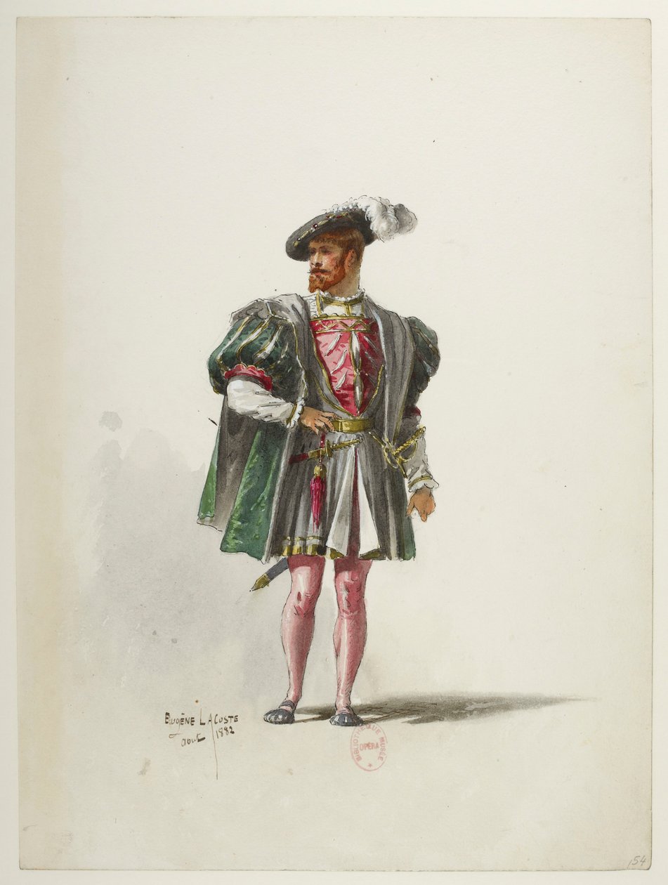 Btv1b84558104 54 - Saint-Saëns - Enrico VIII - Maquettes de costumes - Lacoste - 54. Costume da Eugene Lacoste