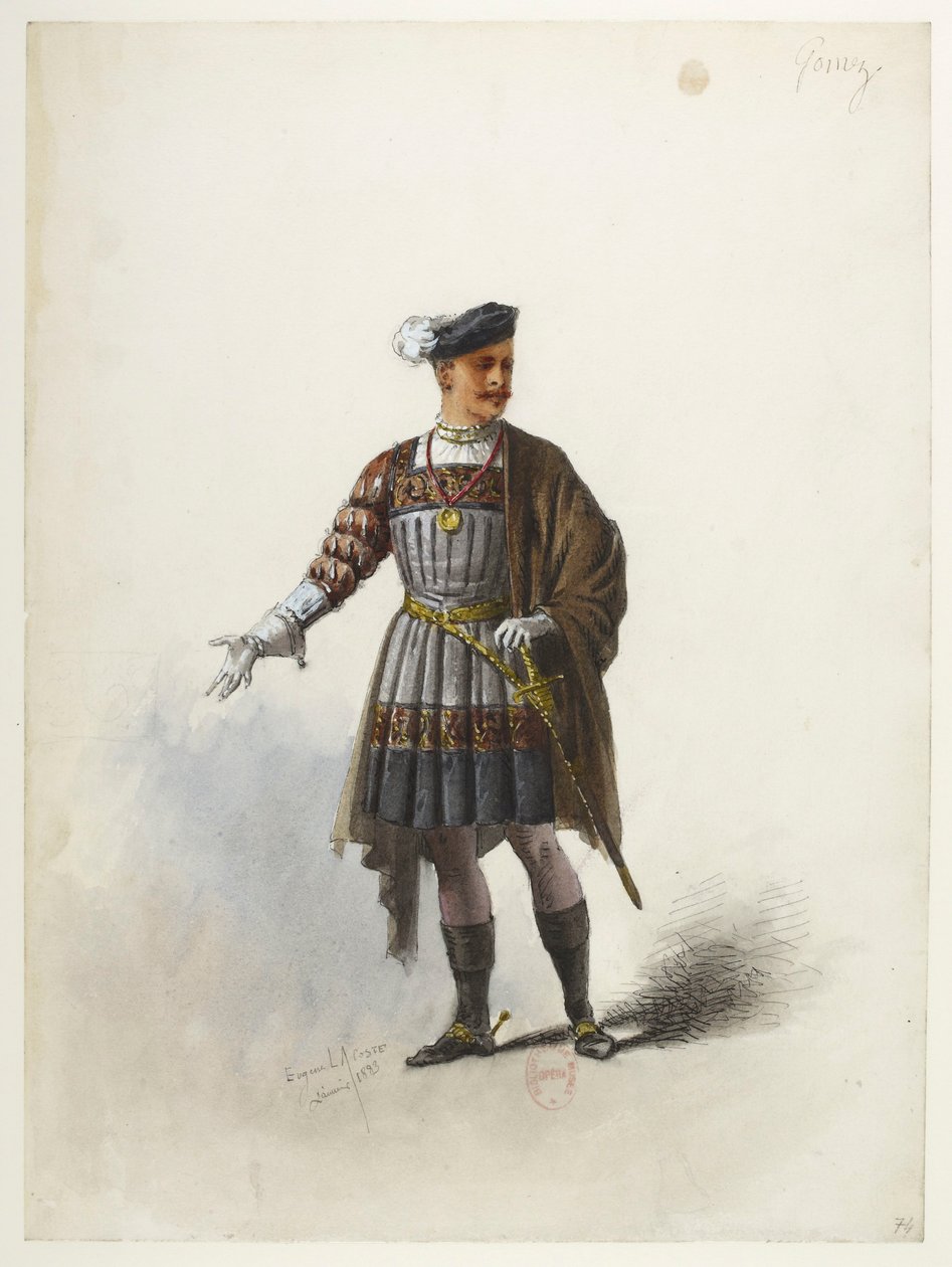 Btv1b84558104 78 - Saint-Saëns - Enrico VIII - Modelli in costume - Lacoste - 74. Don Gomez de Feria da Eugene Lacoste