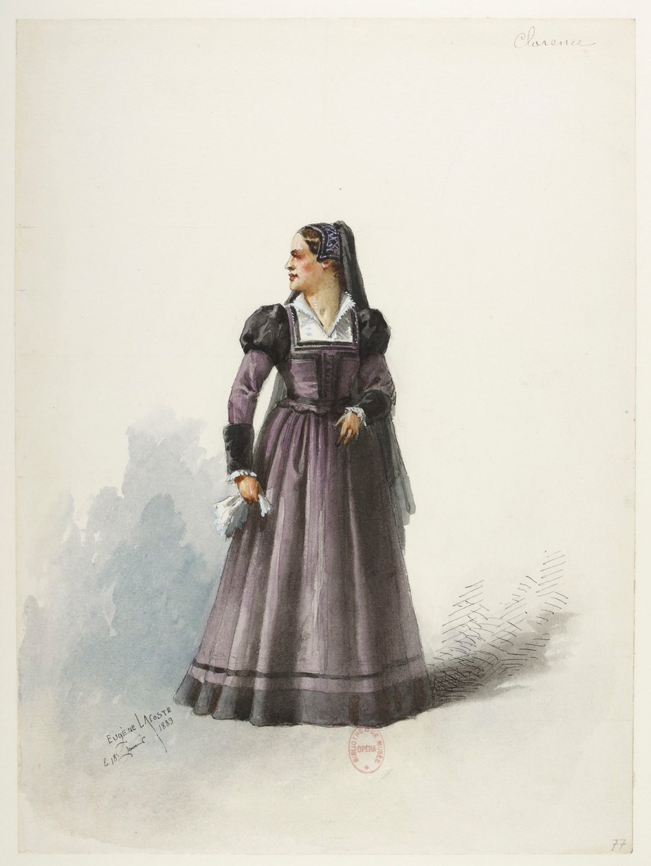 Btv1b84558104 81 - Saint-Saëns - Enrico VIII - Maquettes de costumi - Lacoste - 77. Signora Clarence da Eugene Lacoste