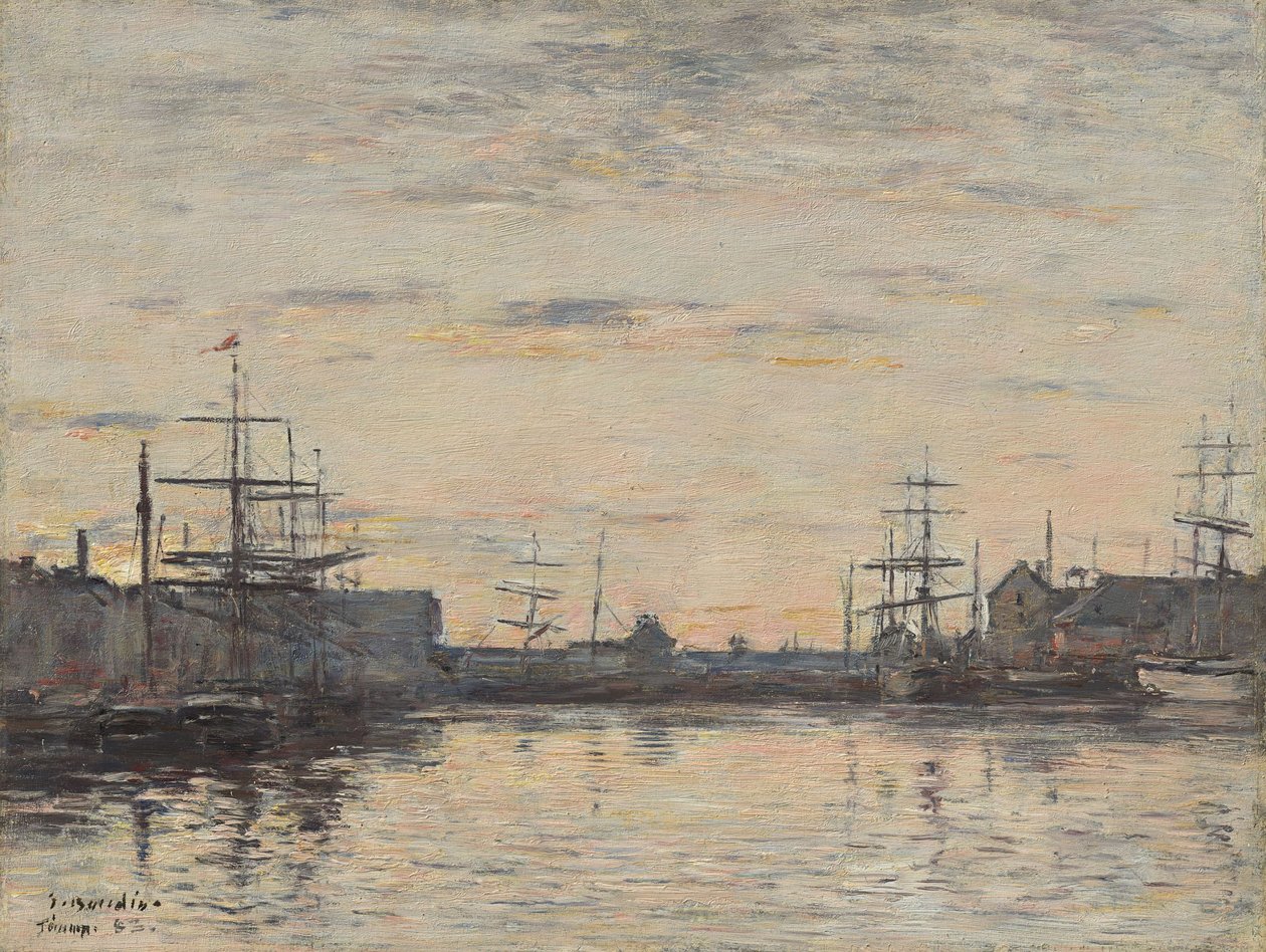Tedesco: Fécamp. Il bacino portuale Fécamp: il porto interno da Eugene Louis Boudin
