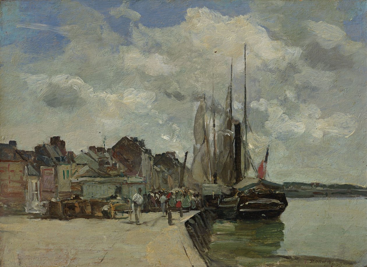 Tedesco: Honfleur. Porto di Honfleur: Il porto da Eugene Louis Boudin