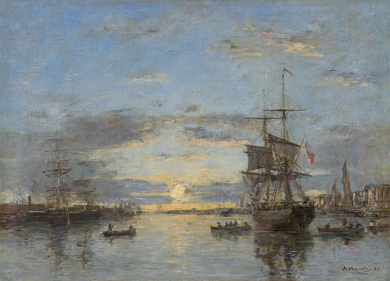 Tedesco: Le Havre. Il porto esterno al tramonto Le Havre: Il porto esterno al tramonto da Eugene Louis Boudin