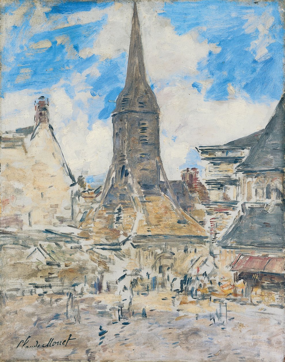 Kotava: "Biot ke Sainte-Catherine uja koe Honfleur (trutca ke Boudin)".
Francese: Le Clocher de Sainte-Catherine, Honfleur da Eugene Louis Boudin