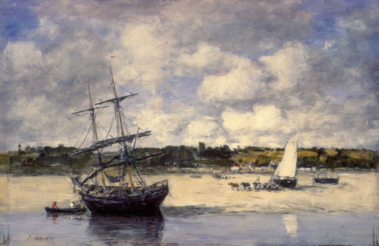 Portrieux - La costa con la bassa marea da Eugene Louis Boudin