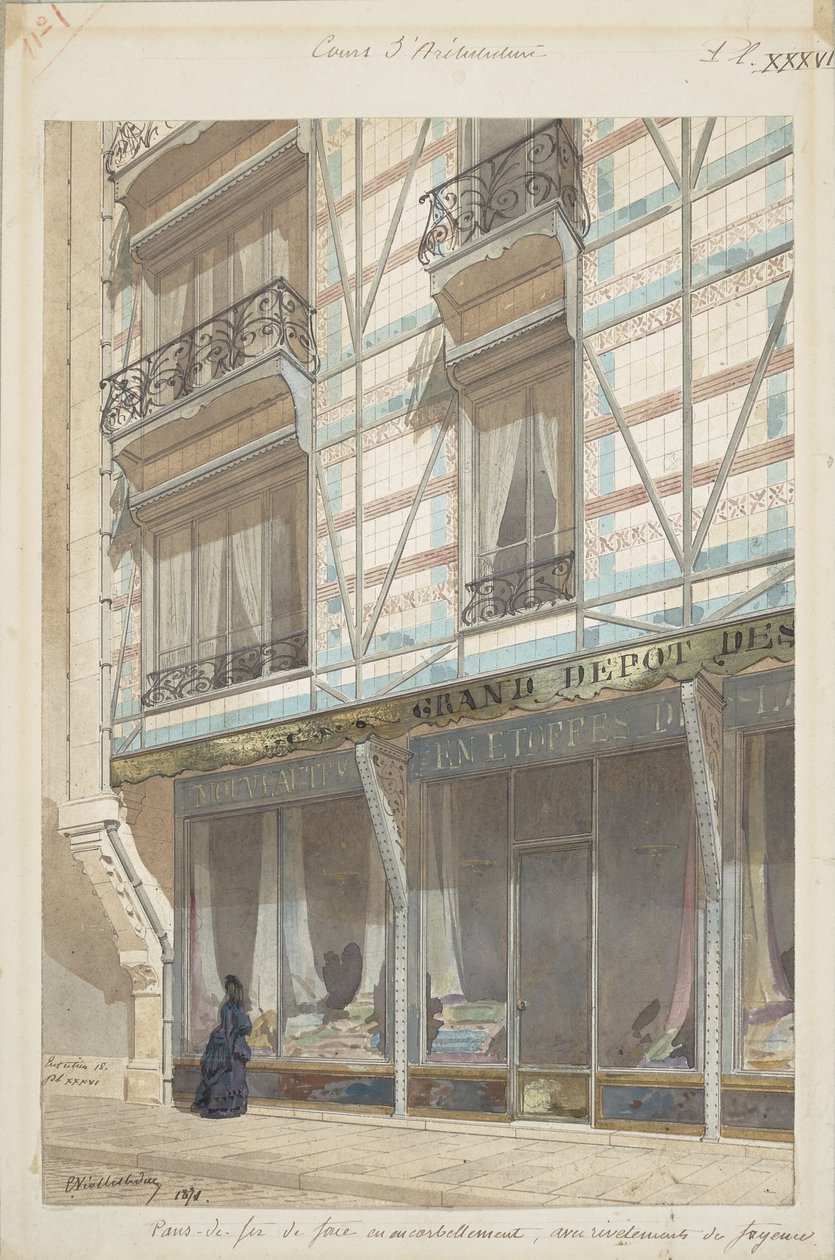 Casa con struttura in ferro con rivestimento in terracotta smaltata da Eugène Viollet le Duc