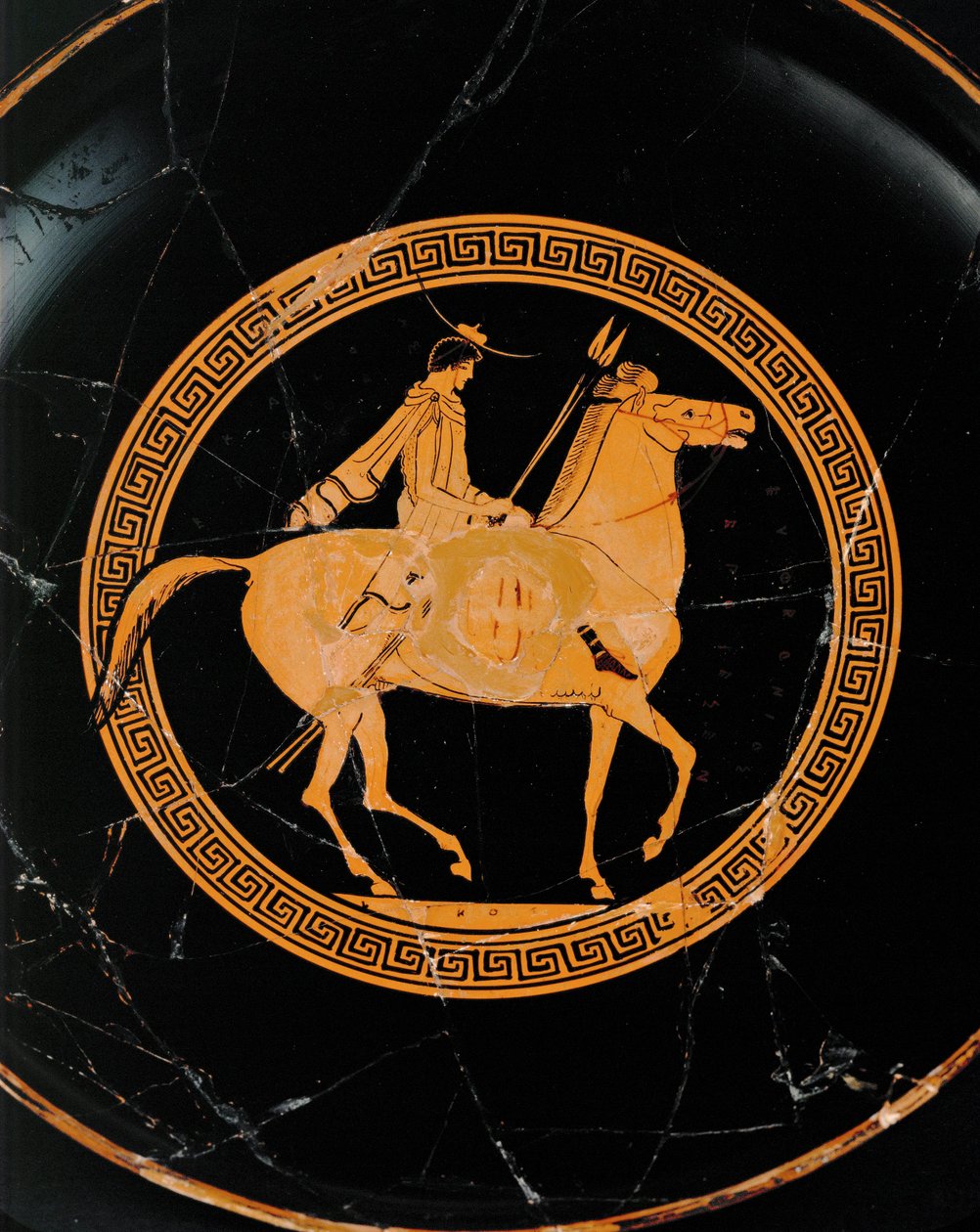 Cavaliere. Medaglione centrale di una coppa a figure rosse, la stessa coppa del 10-03-03/63 e 64 ... da Euphronios