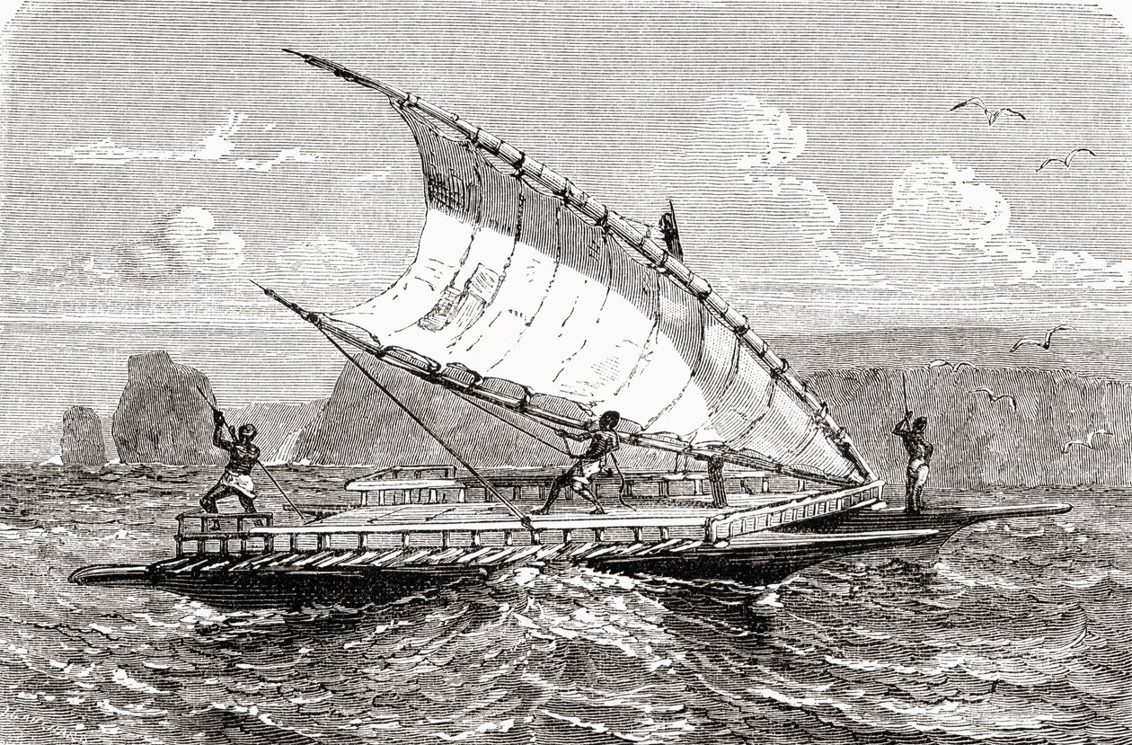 Doppia canoa della Nuova Caledonia, da 