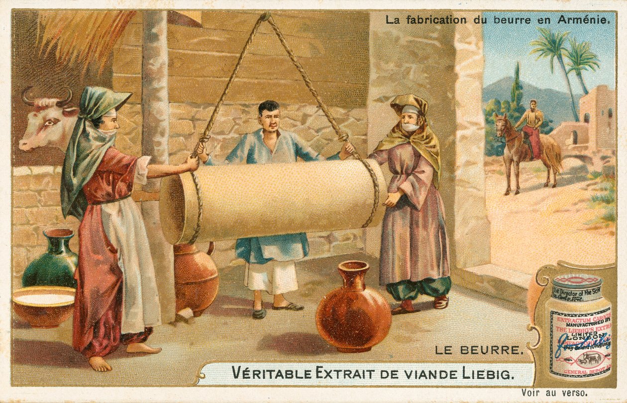 Burro, carta Liebig, inizio XX secolo (cromo) da European School