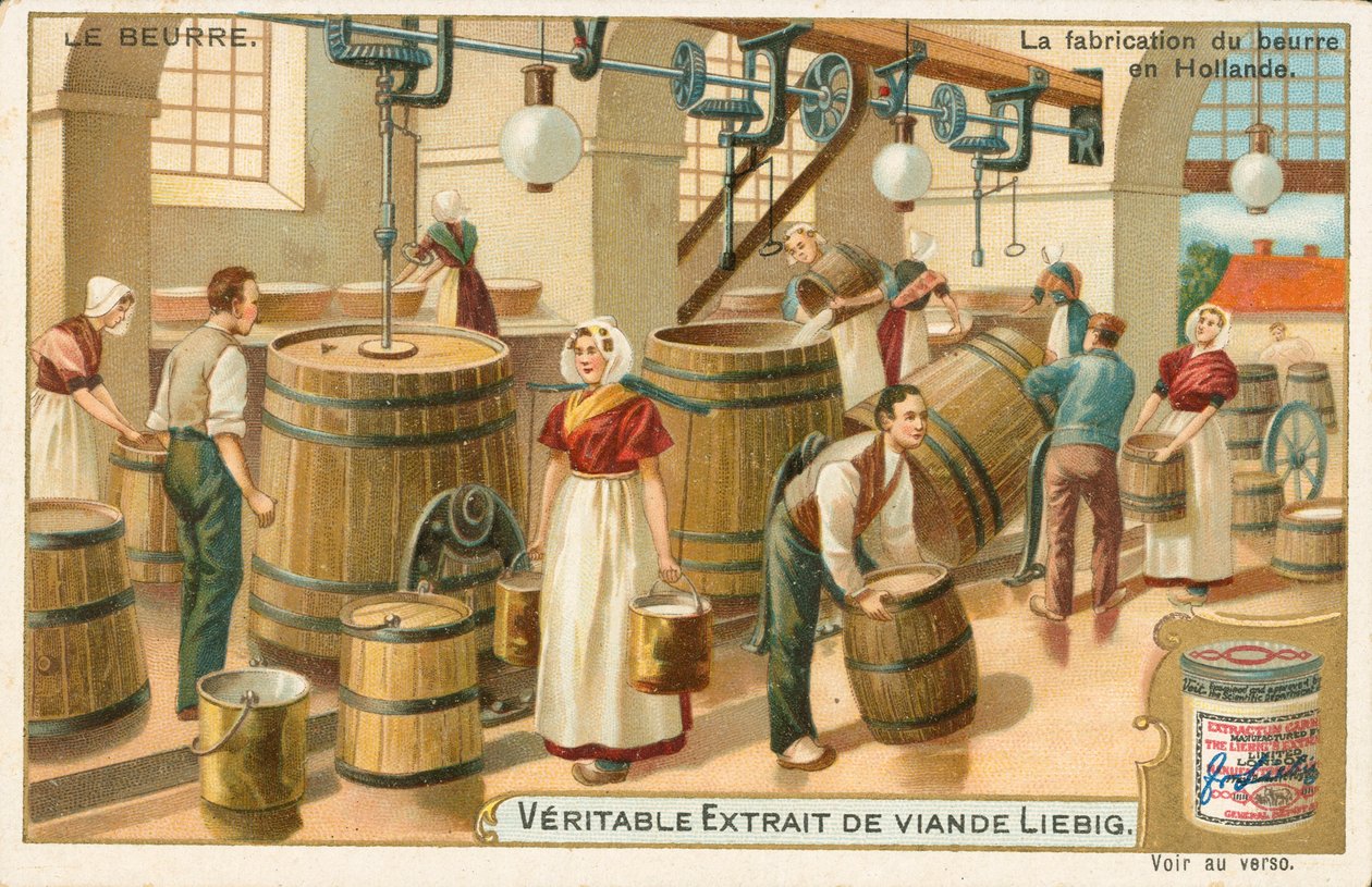 Burro, carta Liebig, inizio XX secolo (cromo) da European School