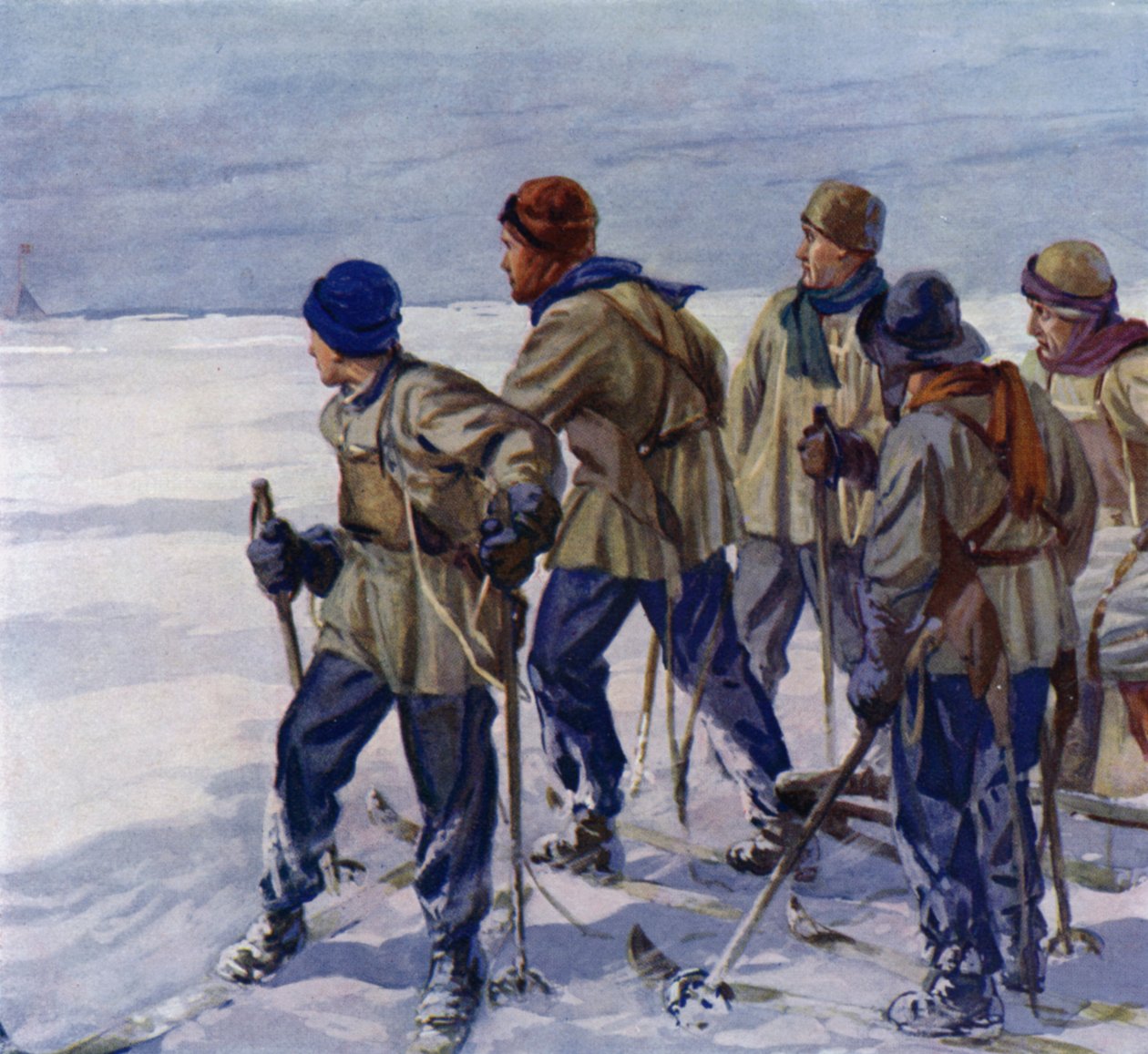 Il gruppo del capitano Scott raggiunge il Polo Sud troppo tardi, scoprendo che Roald Amundsen li ha preceduti nel raggiungimento dell