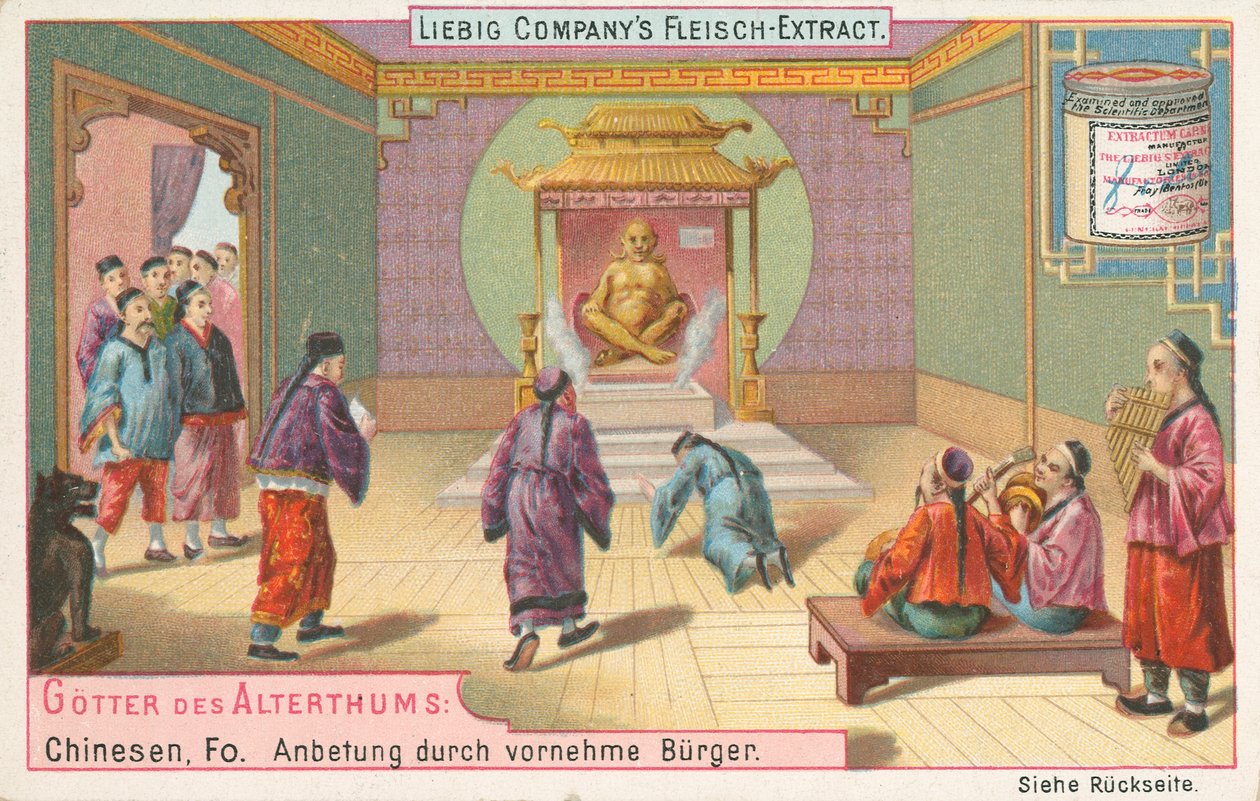 Cina, Fo, carta Liebig, inizio XX secolo (cromo) da European School