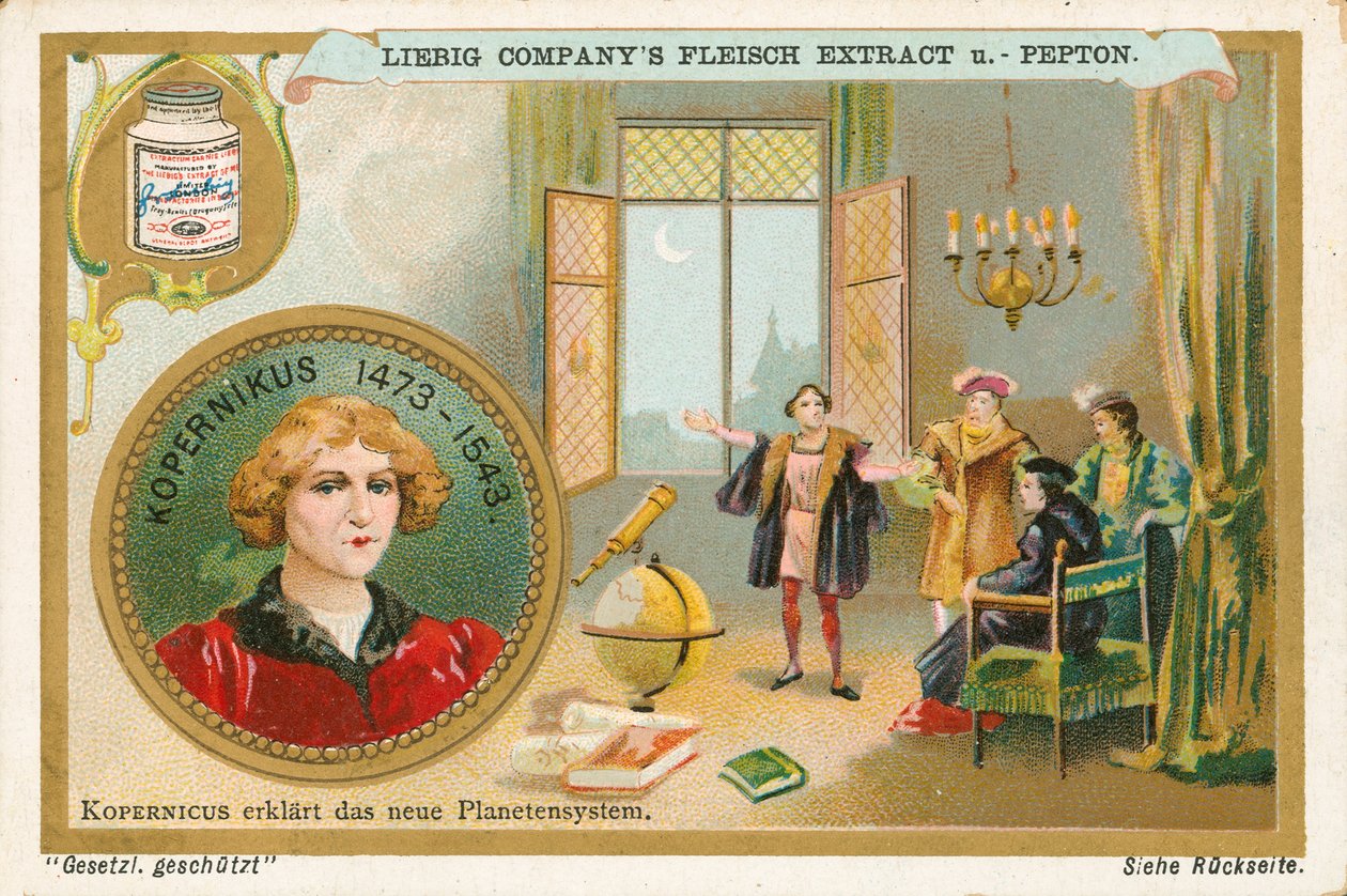 Copernico, carta Liebig, inizio XX secolo (cromo) da European School