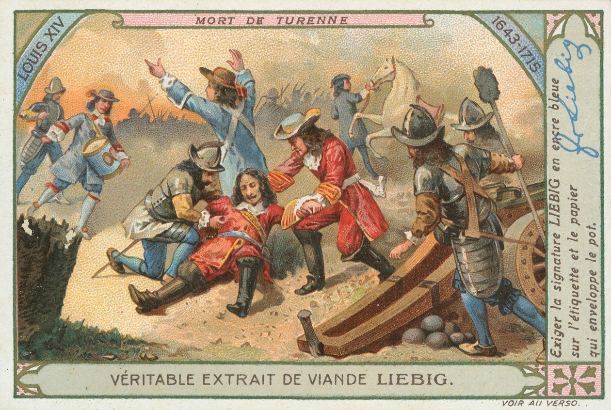 Morte di Turenne, carta Liebig, inizio XX secolo (cromo) da European School