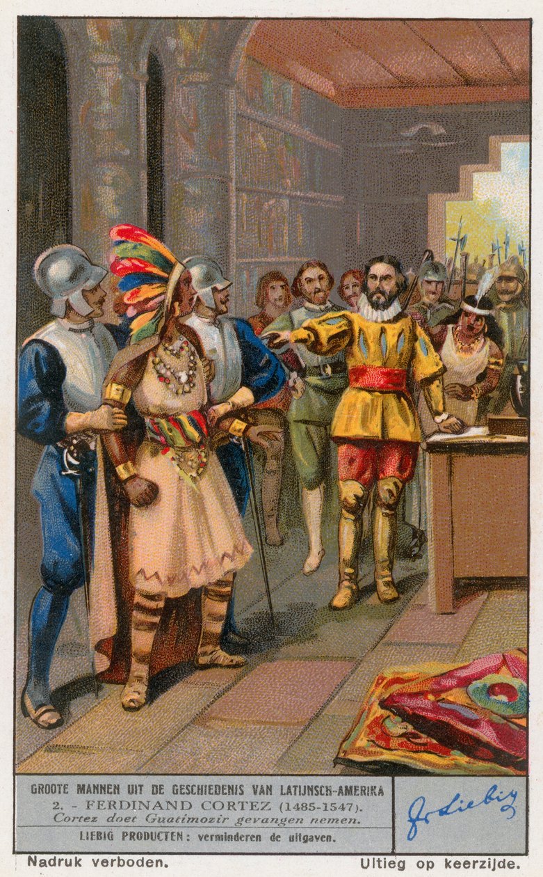 Ferdinand Cortez, carta Liebig, inizio XX secolo (cromo) da European School