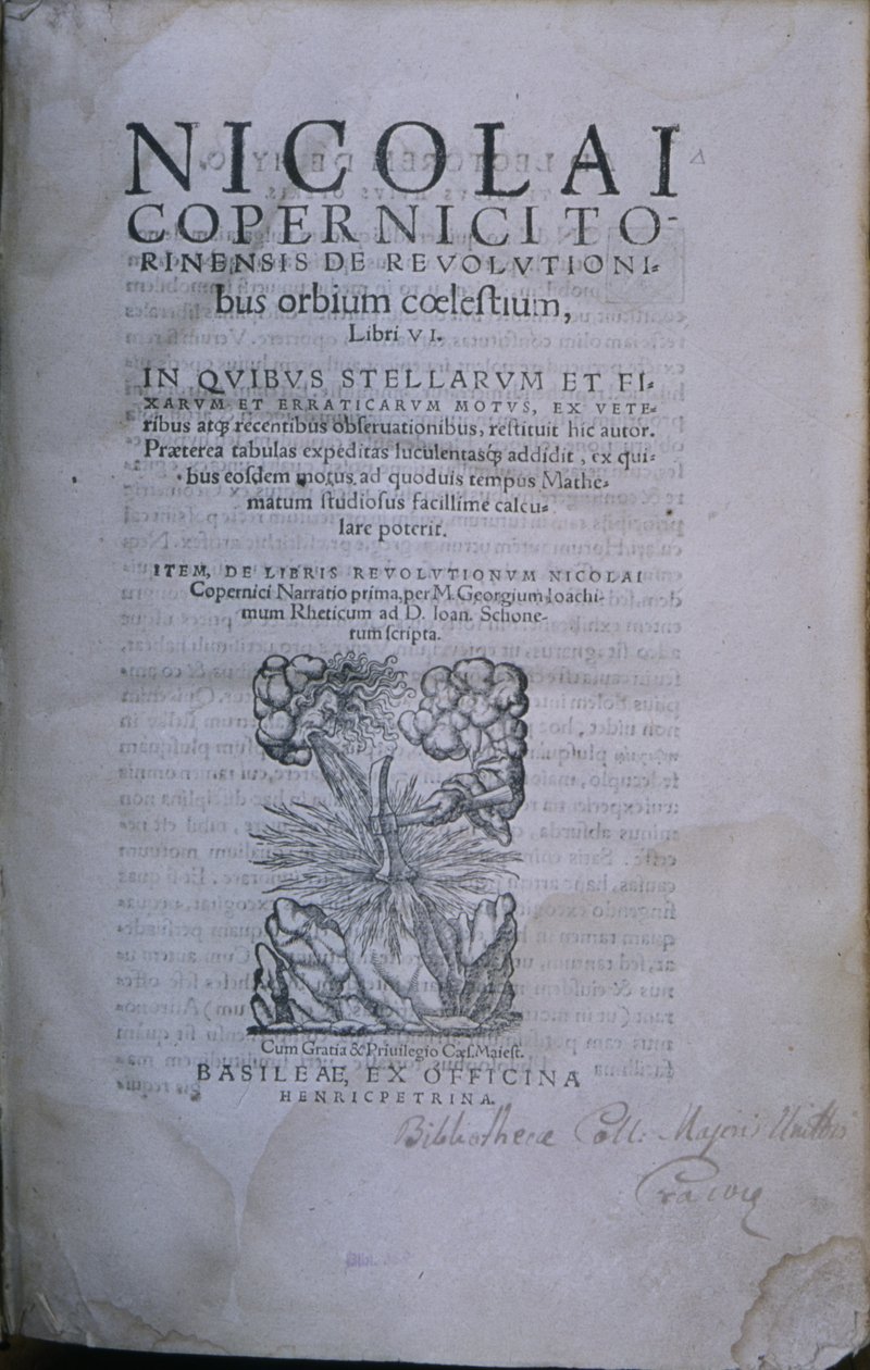 Frontespizio della seconda edizione di De Revolutionibus Orbium Coelestium di Niccolò Copernico da European School