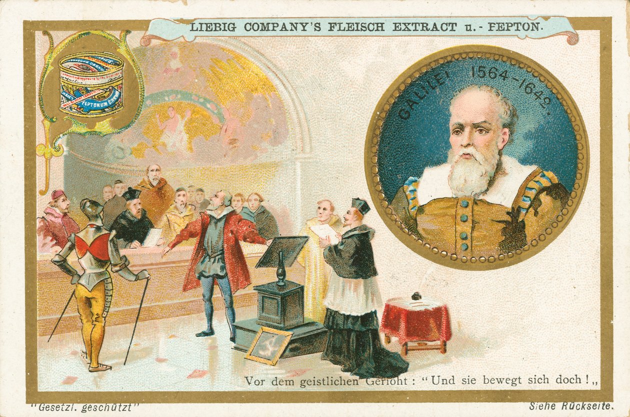 Galileo, carta Liebig, inizio XX secolo (cromo) da European School