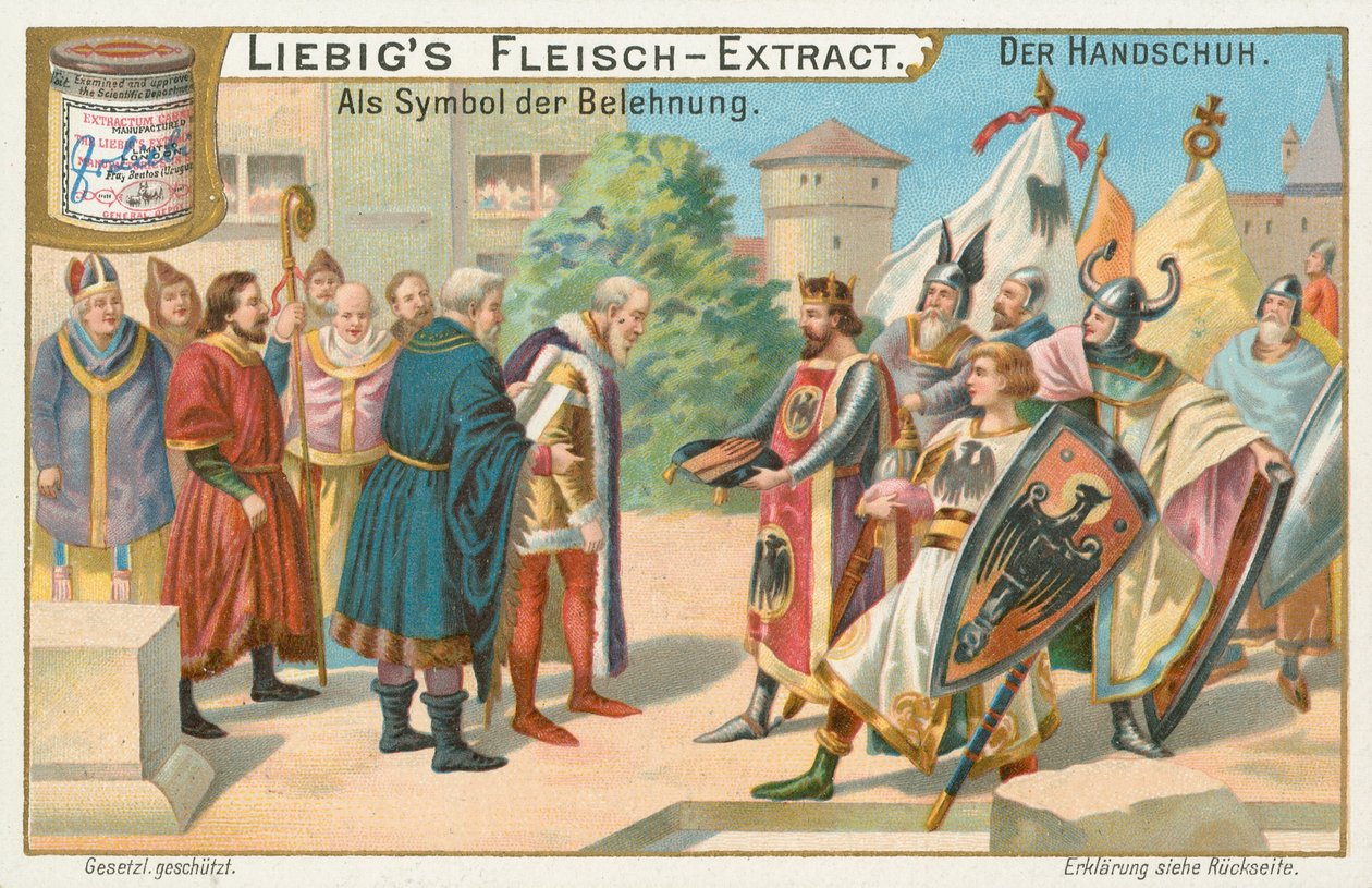 Guanti, carta Liebig, inizio XX secolo (cromo) da European School