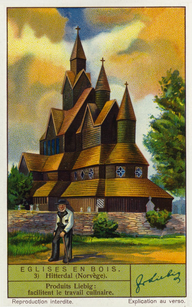 Chiesa di Heddal, Norvegia (cromolito) da European School