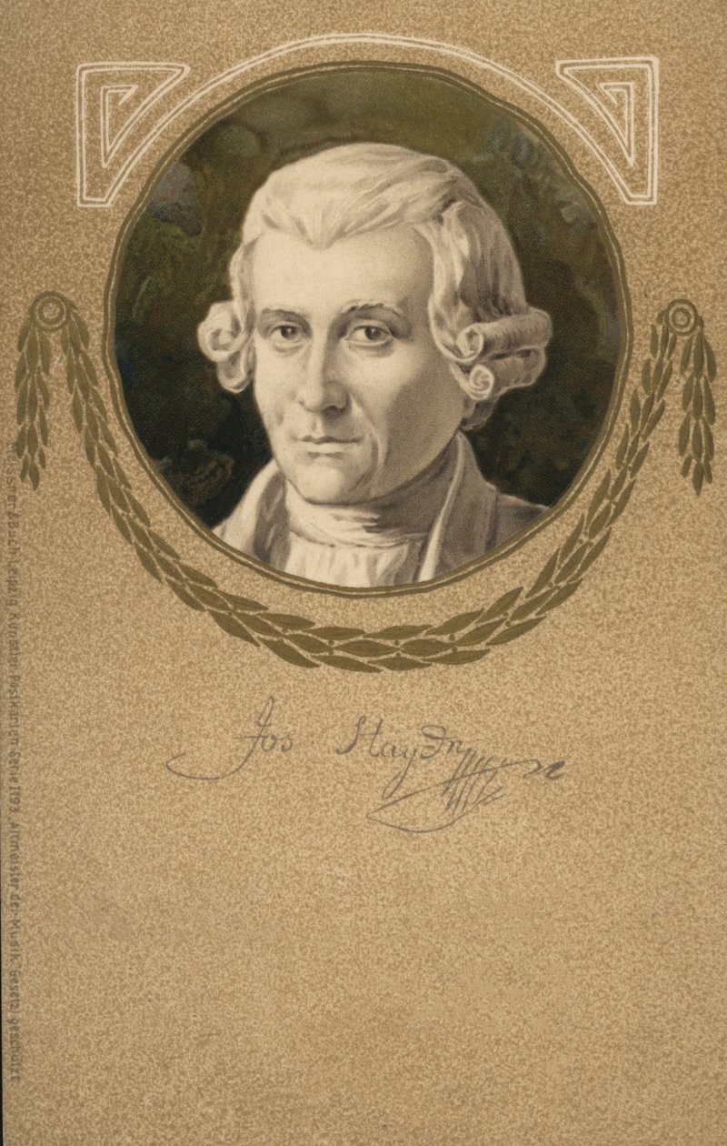 Joseph Haydn (litografia a colori) da European School