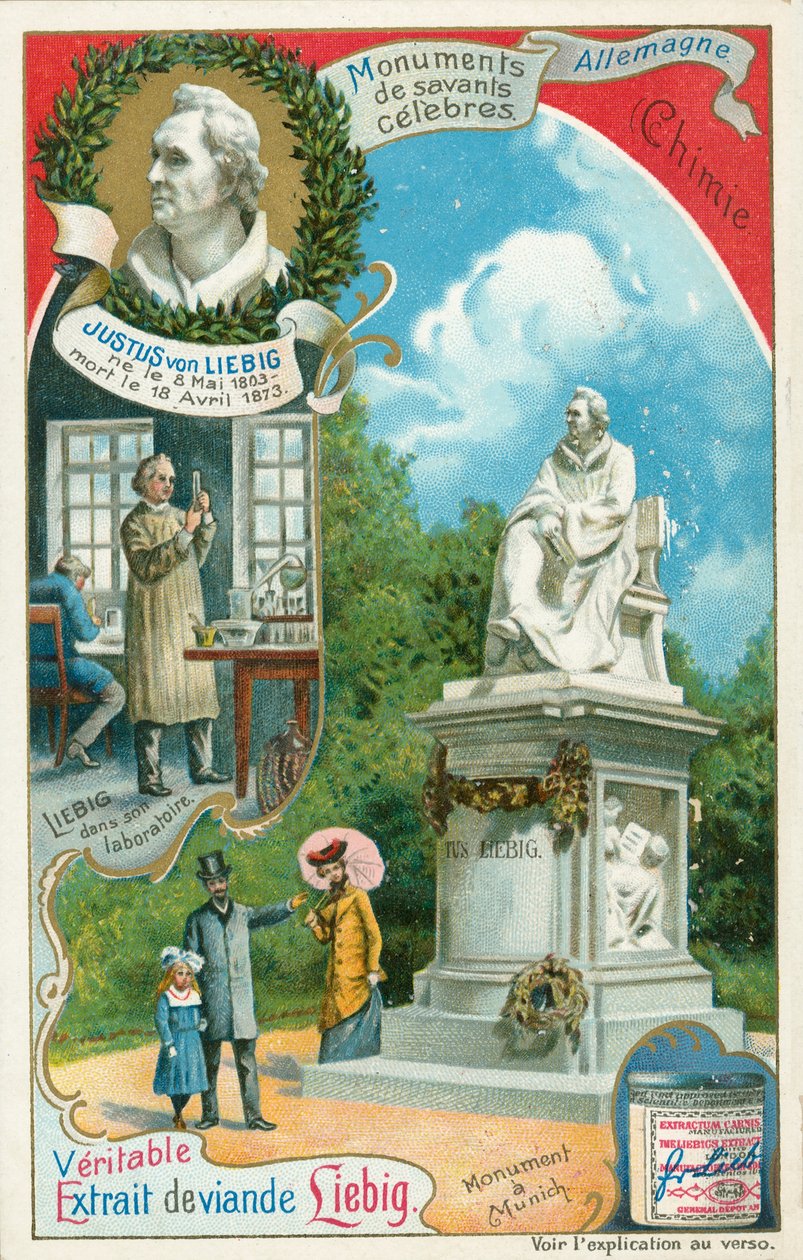 Justus von Liebig, carta Liebig, inizio XX secolo (cromo) da European School