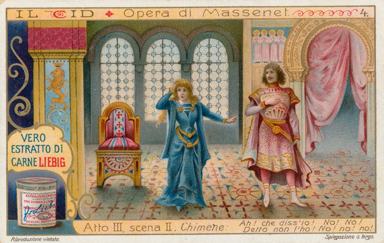 Le Cid di Massenet, carta Liebig, inizio XX secolo (cromo) da European School