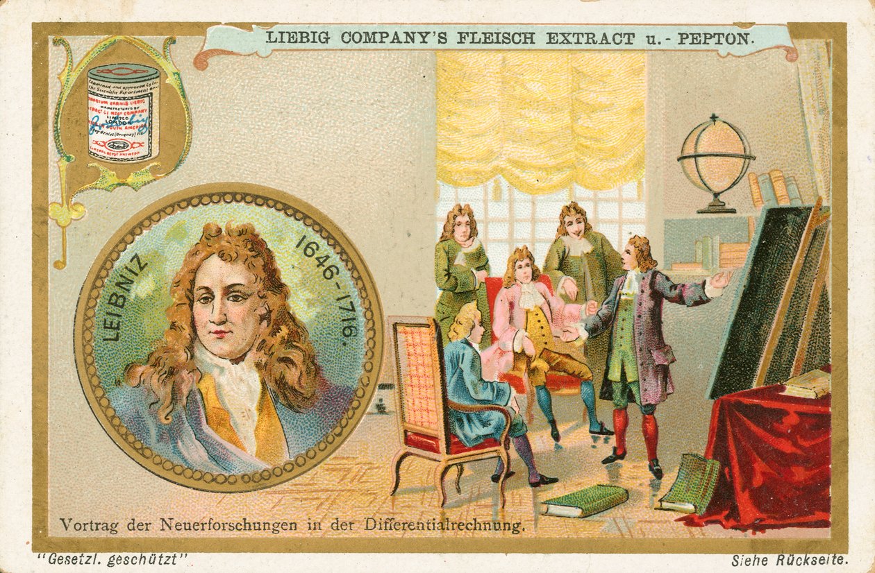 Liebniz, carta Liebig, inizio XX secolo (cromo) da European School