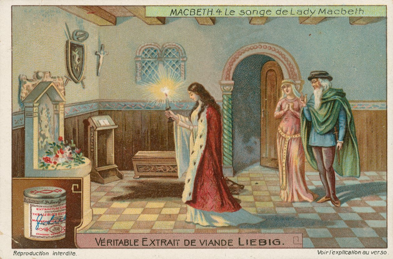 Macbeth, carta Liebig, inizio XX secolo (cromo) da European School