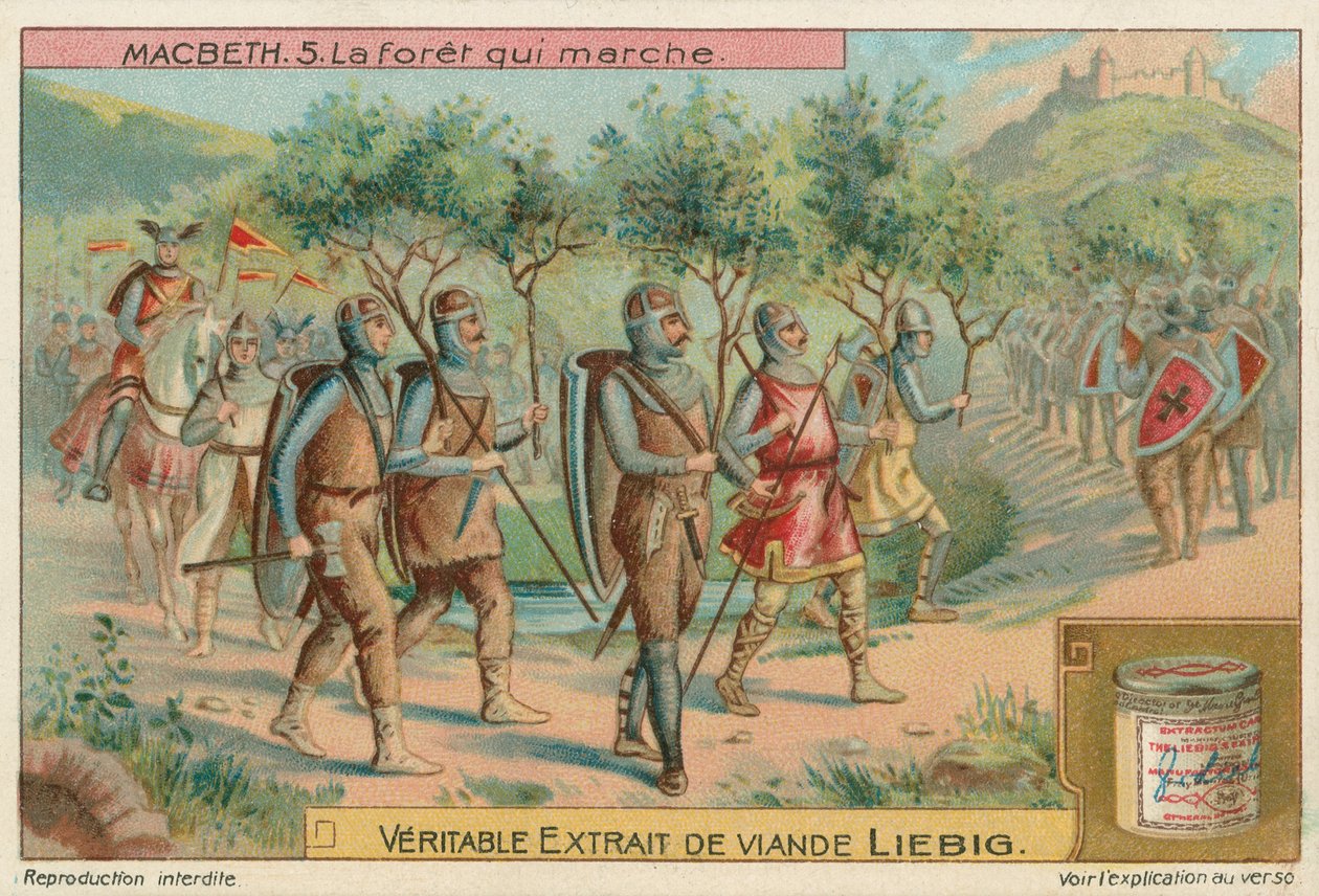 Macbeth. La foresta che marciava, carta Liebig, inizio XX secolo (cromo) da European School