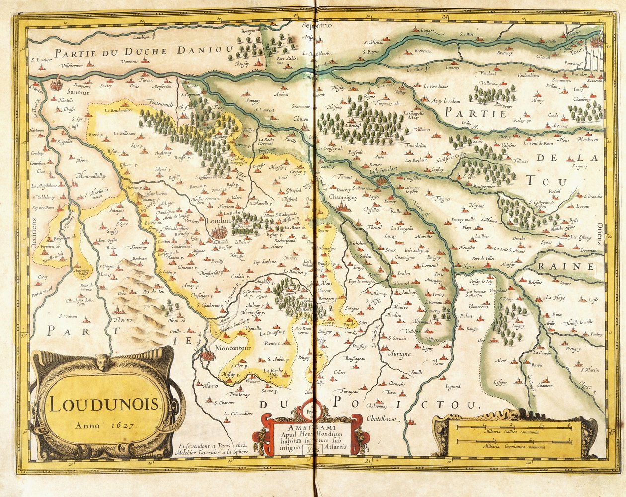 Mappa di Loudunois nel 1627, 1631 da European School