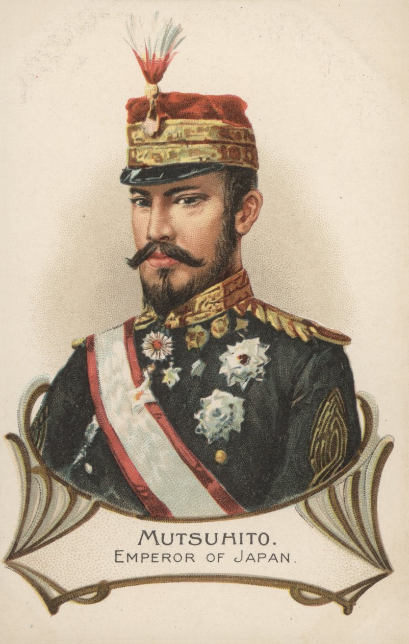 Mutsuhito, imperatore del Giappone (litografia a colori) da European School