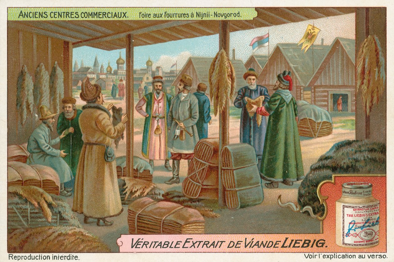 Nizhny Novgorod, Russia, carta Liebig, inizio XX secolo (cromo) da European School