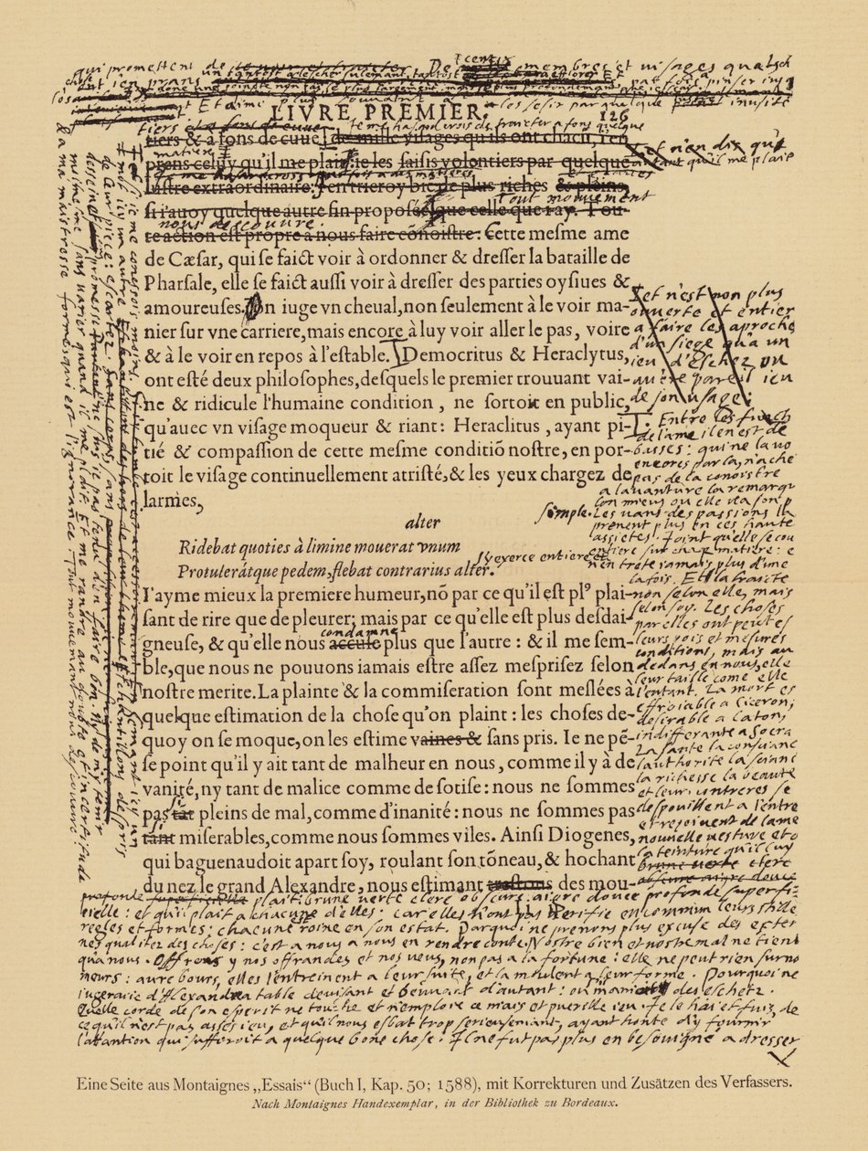 Pagina degli Essais di Montaigne da European School
