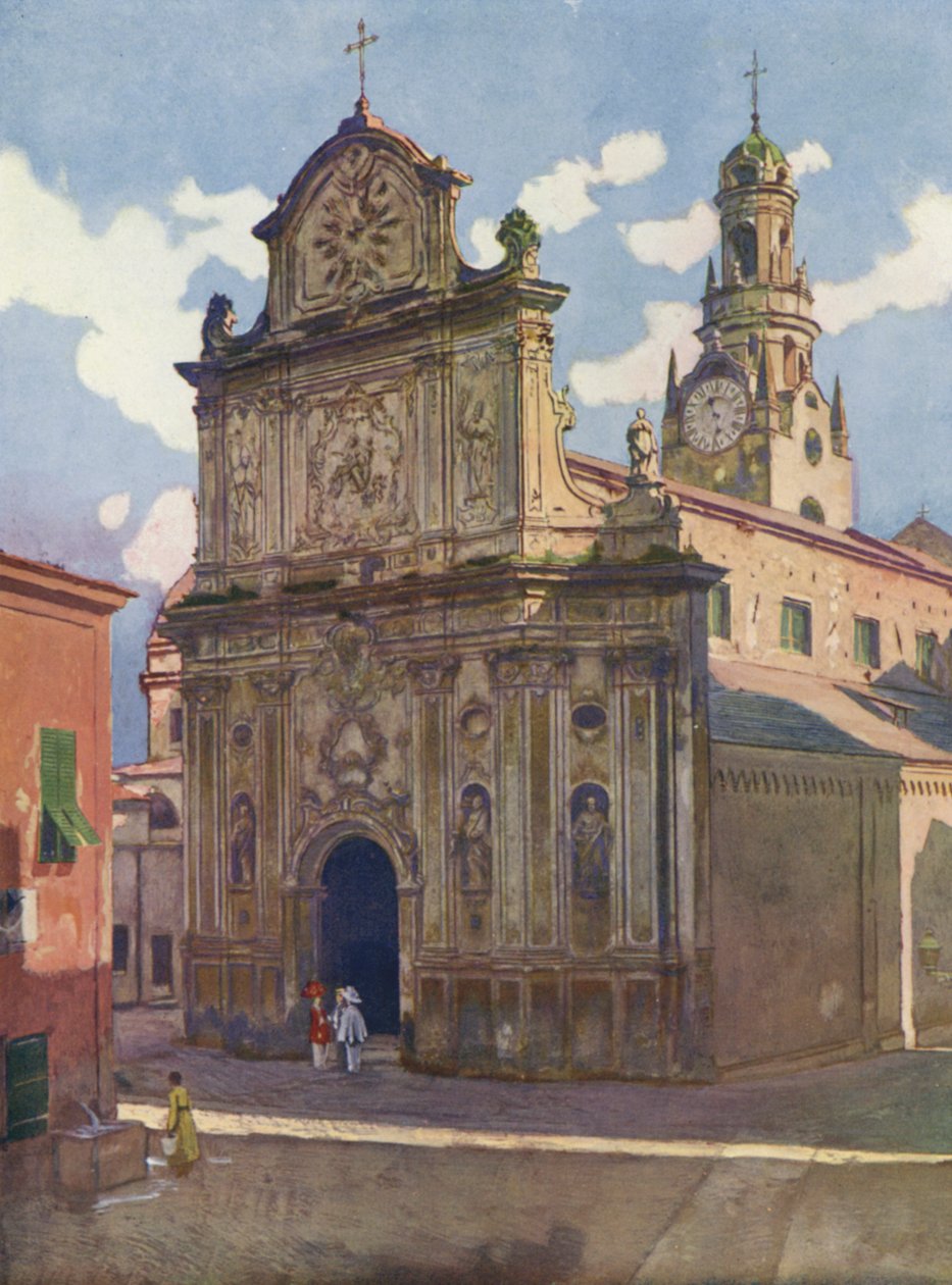 San-Remo, La Cattedrale (litografia a colori) da European School
