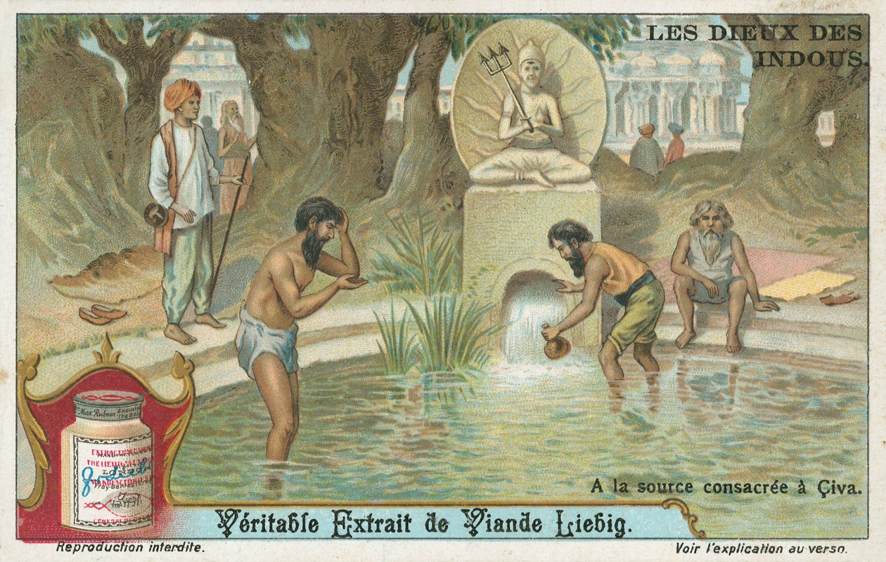 Shiva, dio indiano, carta Liebig, inizio XX secolo (cromo) da European School