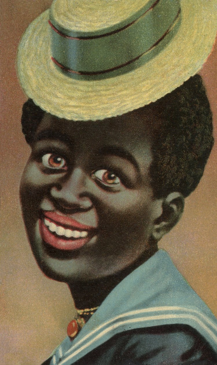 Africano sorridente in abito da marinaio (litografia a colori) da European School