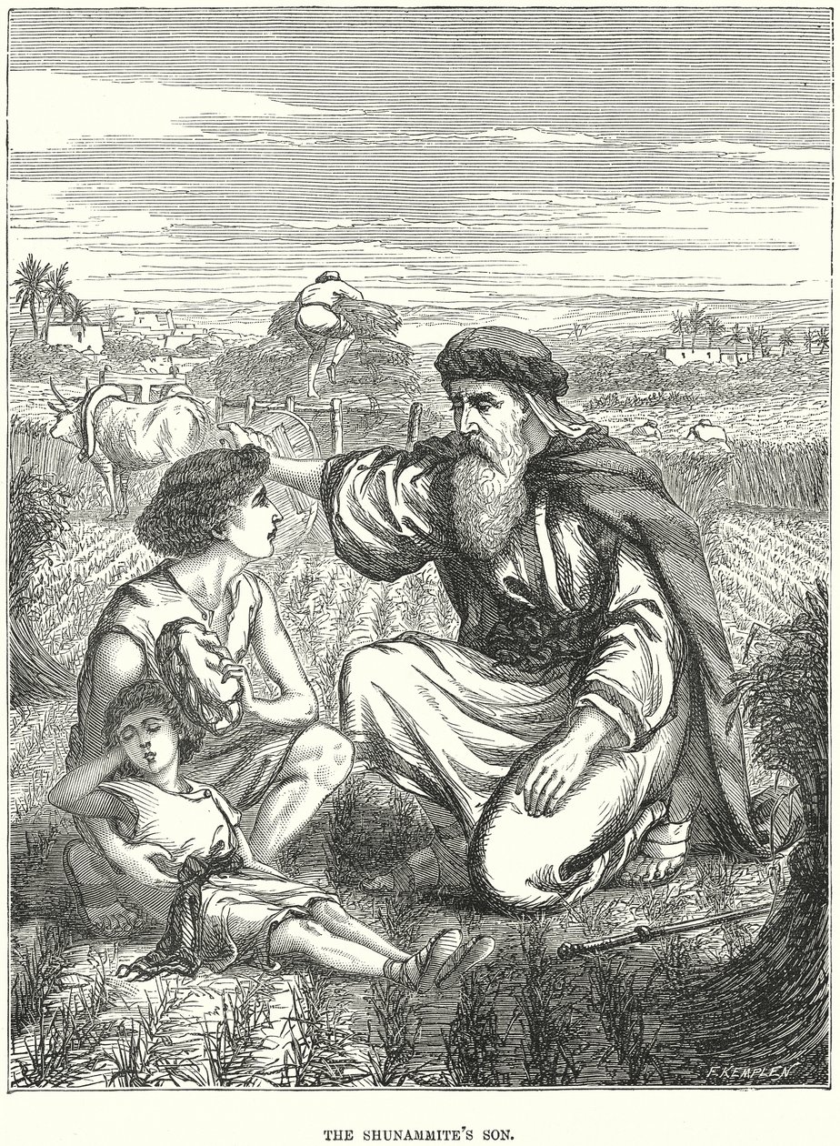 Il figlio della shunammita (incisione) da European School