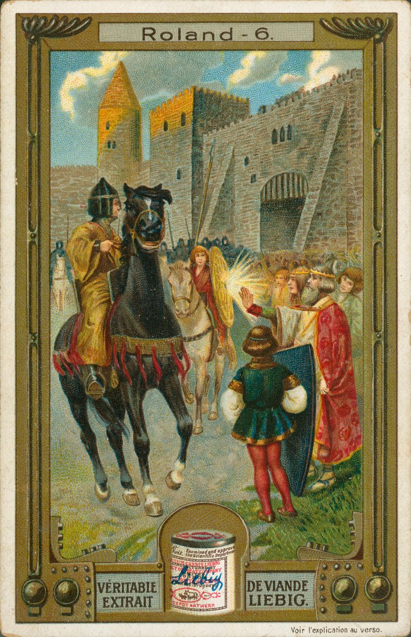 La storia di Roland, cartolina Liebig, inizio XX secolo (cromo) da European School