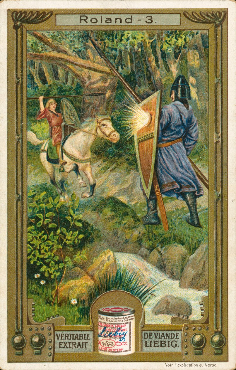 La storia di Roland, cartolina Liebig, inizio XX secolo (cromo) da European School