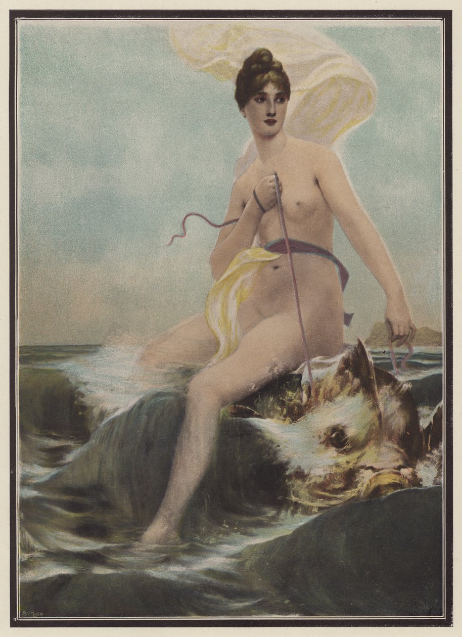 Teti, ninfa marina della mitologia greca (litografia a colori) da European School