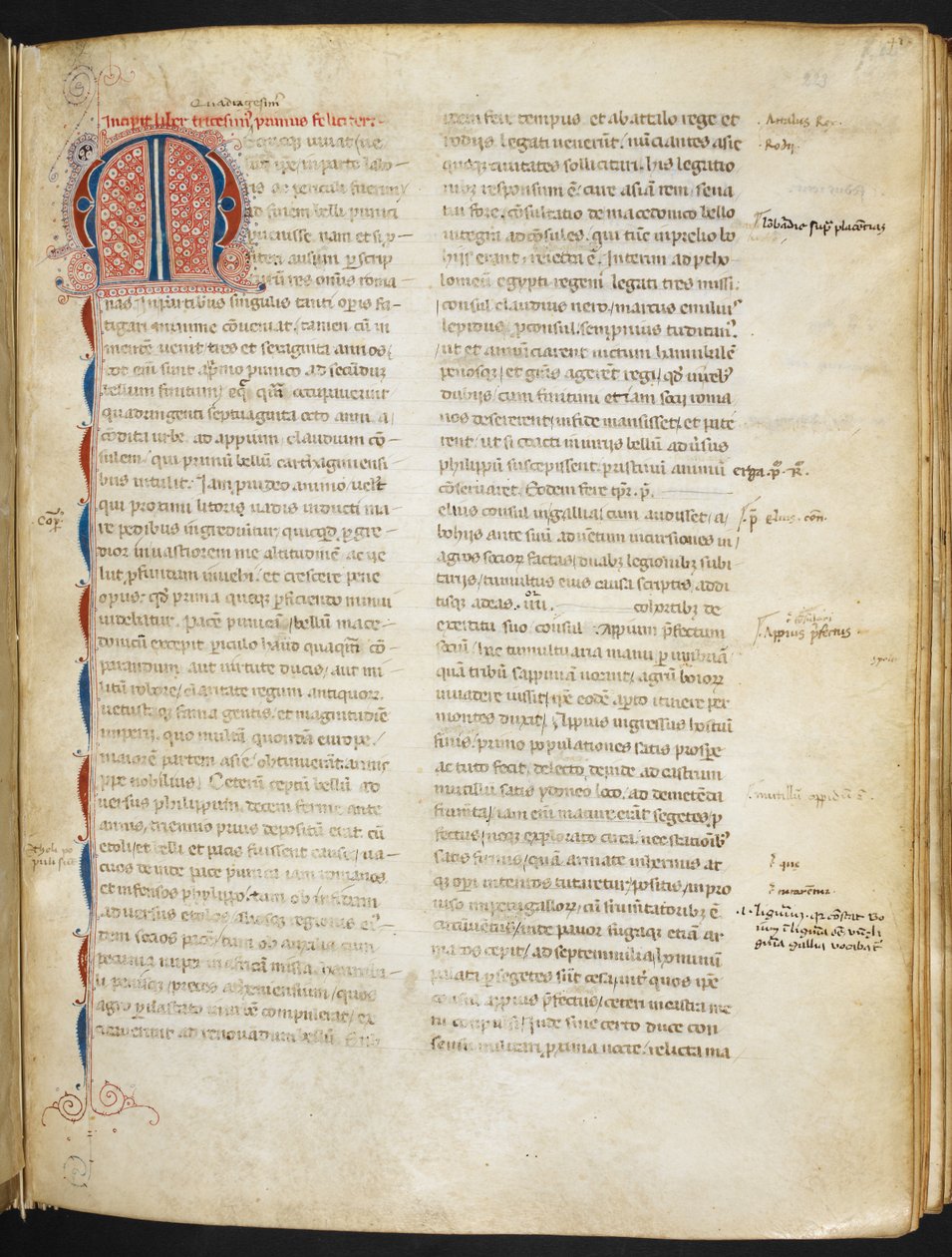 Tito Livio, Ab Urbe condita (Codex Aginnensis), f.223r, c.1325-29 da European School
